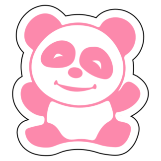 Happy Panda Sticker (Pink)